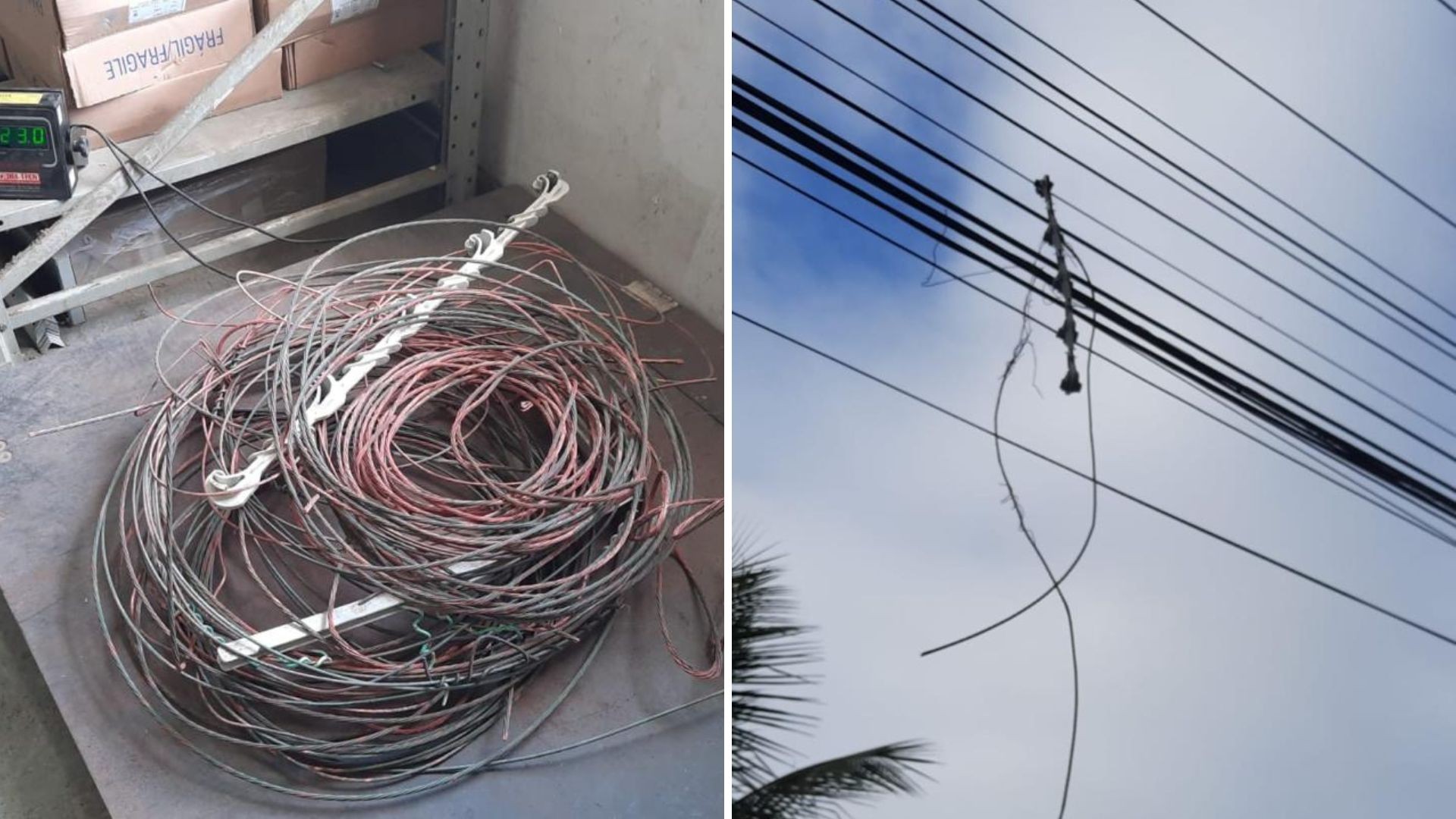 Empresa registra alta de 115% nos furtos de cabos elétricos na Baixada Santista