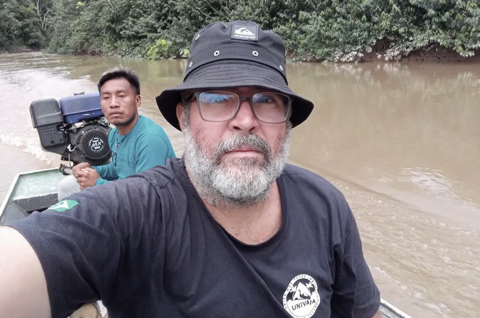 Foto recuperada em celular de Bruno Pereira — Foto: Reprodução/Globoplay