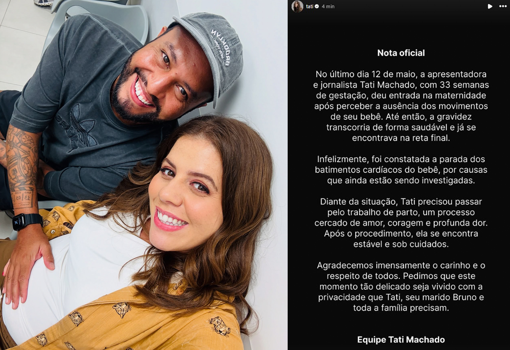 Tati Machado perde o bebê na reta final da gestação
