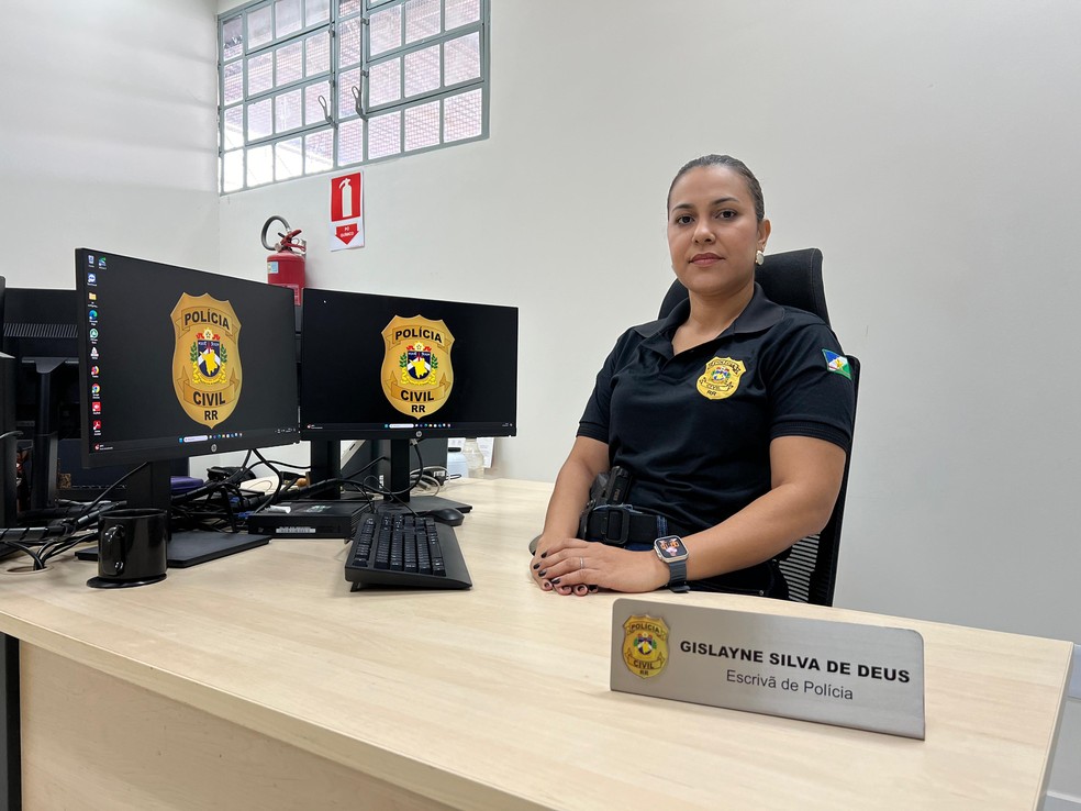 Gislayne Silva de Deus, de 36 anos, policial que prendeu assassino do pai 25 anos depois — Foto: Caíque Rodrigues/g1 RR
