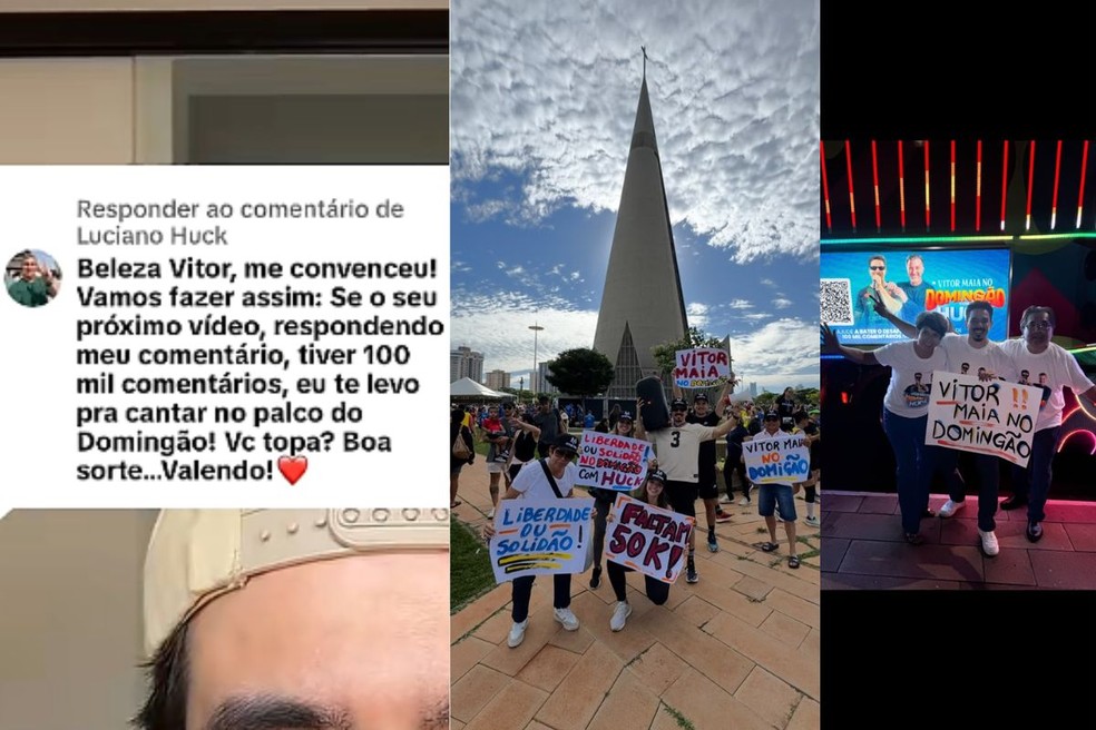 Em 12 dias, Vitor conseguiu 100 mil comentários em um vídeo e cumpriu o desafio dado por Luciano Huck. — Foto: Cedidas/Vitor Maia