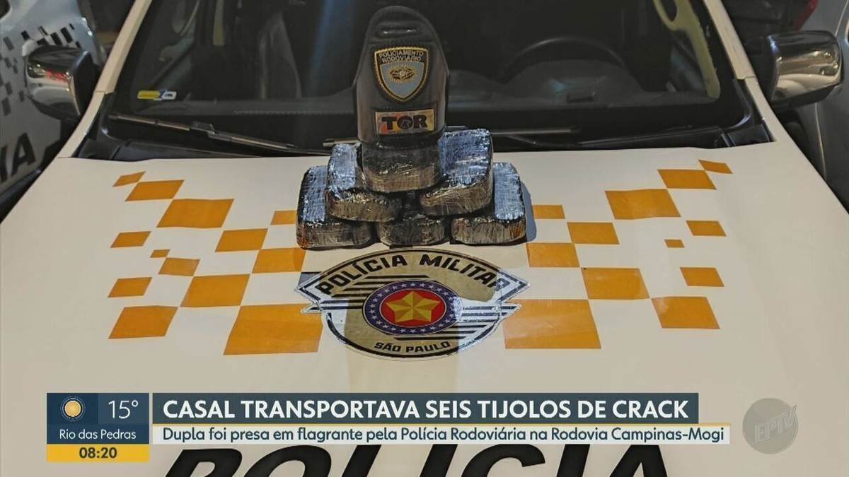 Casal é preso em flagrante transportando seis tijolos de crack em rodovia  de Campinas