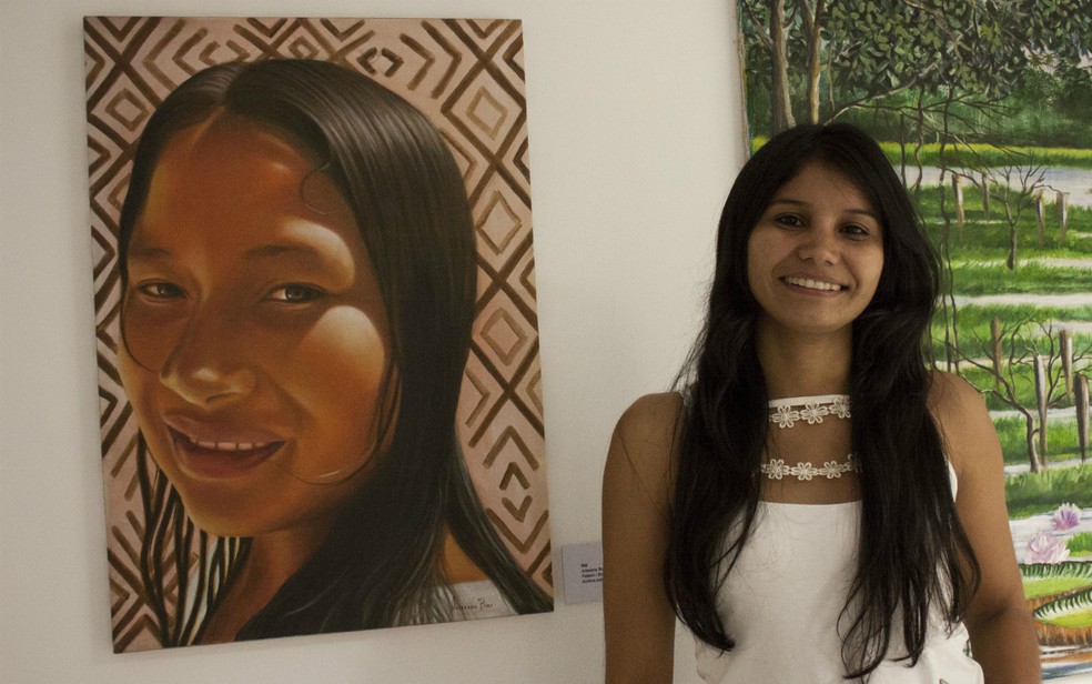 Arissana Pataxó aborda a temática indígena como parte do mundo contemporâneo — Foto: Divulgação / Arte Indígena