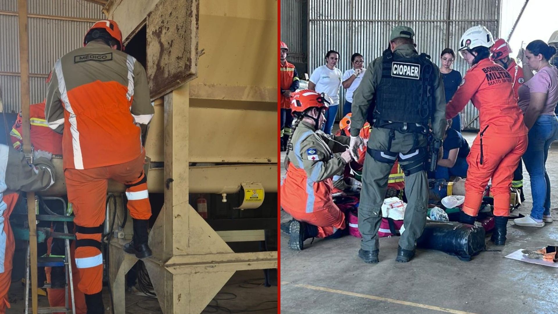 Trabalhador é resgatado após ficar preso em máquina de ração em fazenda de MT