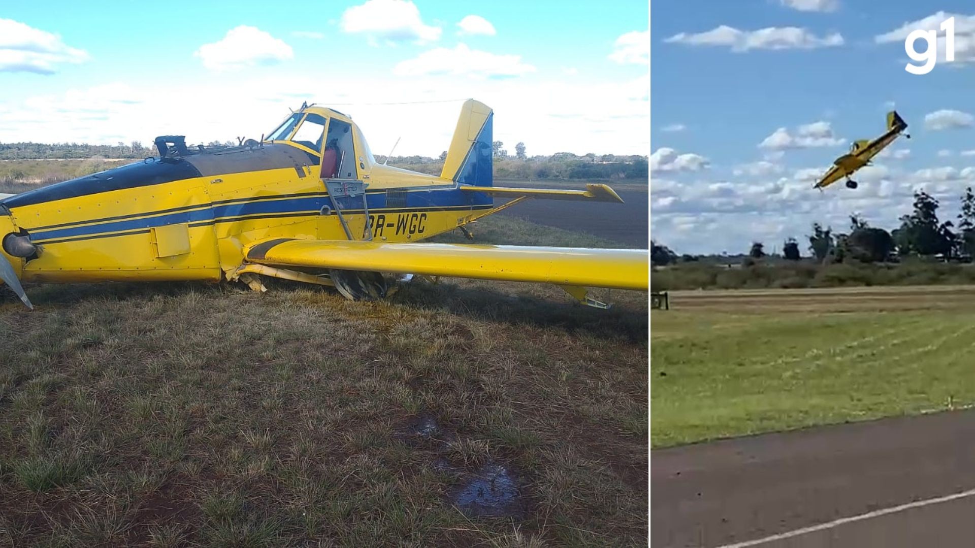 VÍDEO: Avião agrícola faz pouso de emergência no RS após falha em sistema de controle