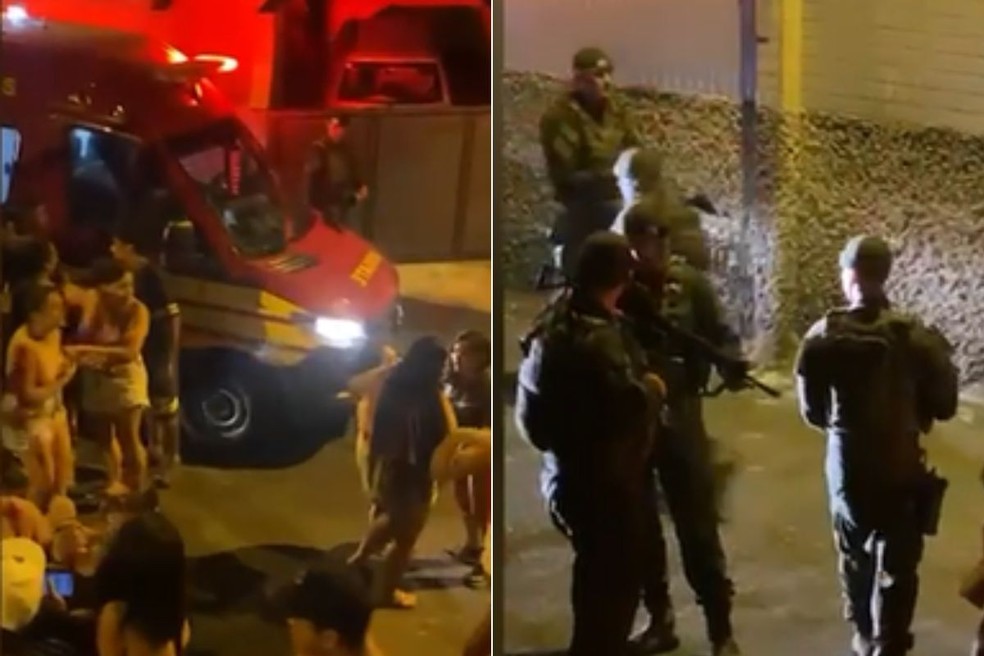 Confronto aconteceu no Morro São Bento, em Santos (SP) — Foto: Reprodução