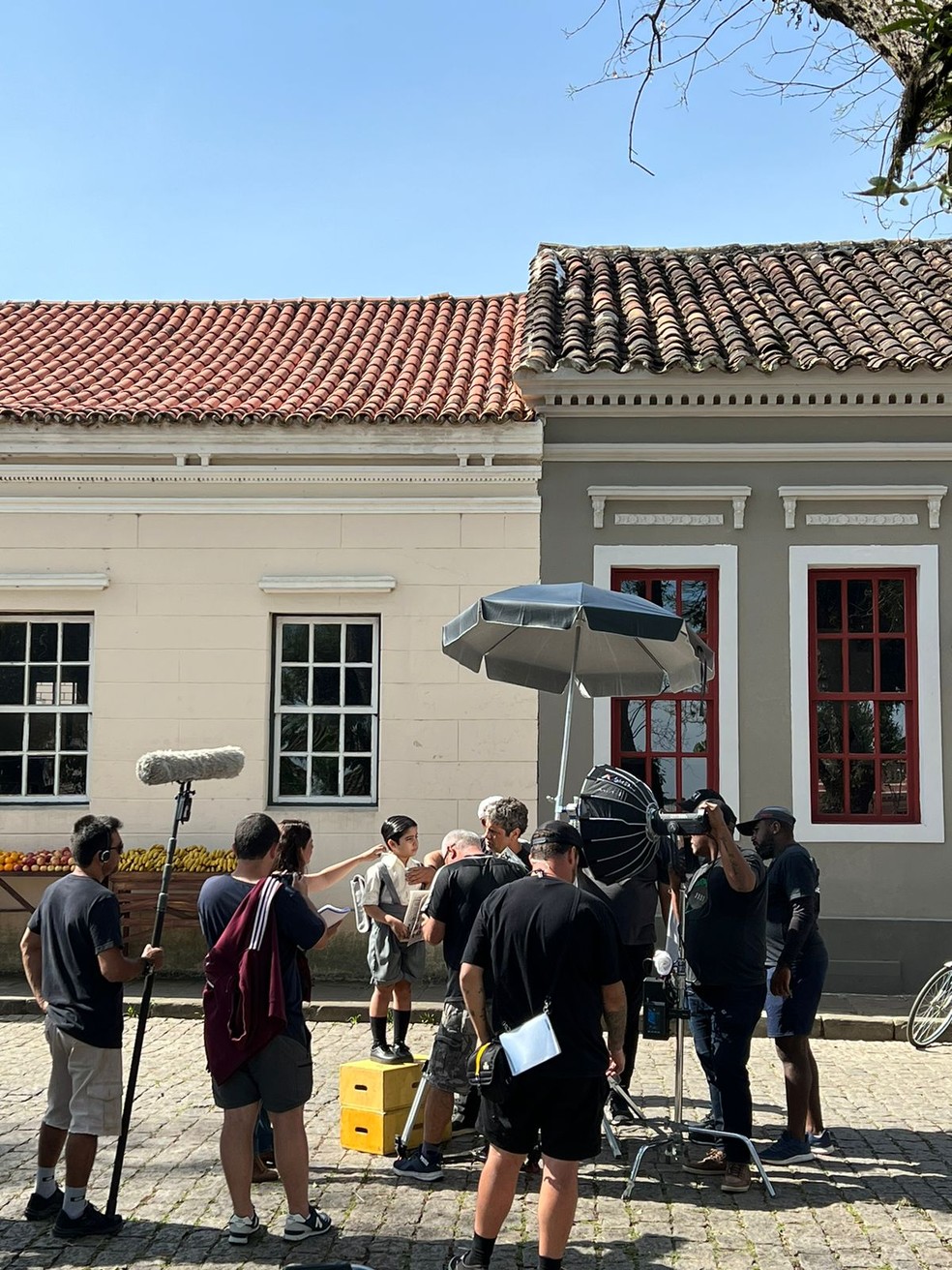 Gravação no centro histórico da Lapa para o filme de Maurício de Sousa, criador da Turma da Mônica, em 2022 — Foto: Miguel Eduardo Dawagi dos Santos