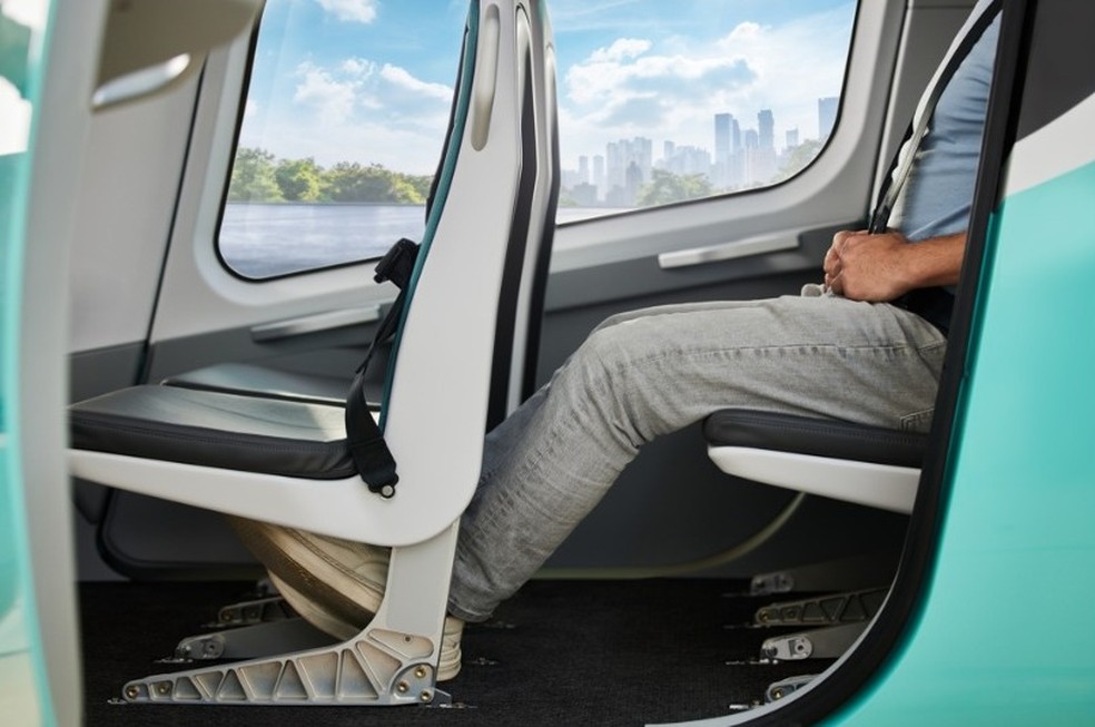 Embraer apresenta novo modelo em escala real do carro voador — Foto: Divulgação