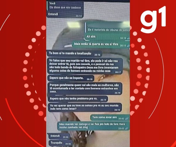 Conversa entre mulher suspeita do crime e adolescente grávida encontrada morta após buscar doações de roupas para bebê. — Foto: Reprodução