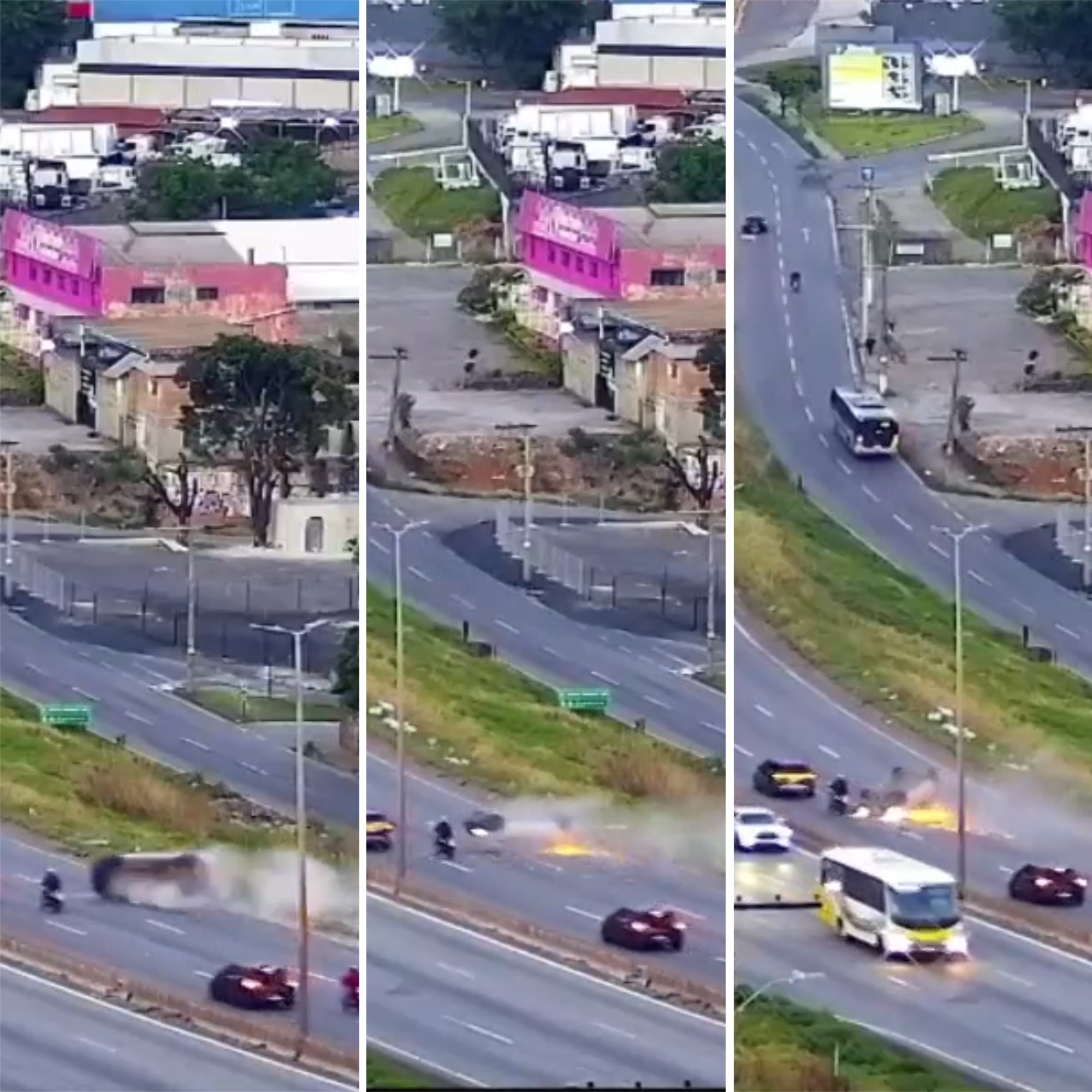 VÍDEO: Motorista perde o controle e capota carro no Anel Rodoviário de BH