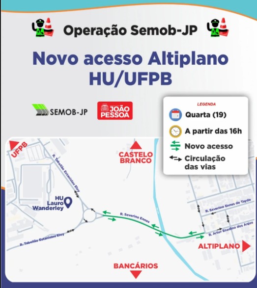 Nova via que liga o Altiplano ao Hospital Universitário, em João Pessoa, tem trânsito liberado