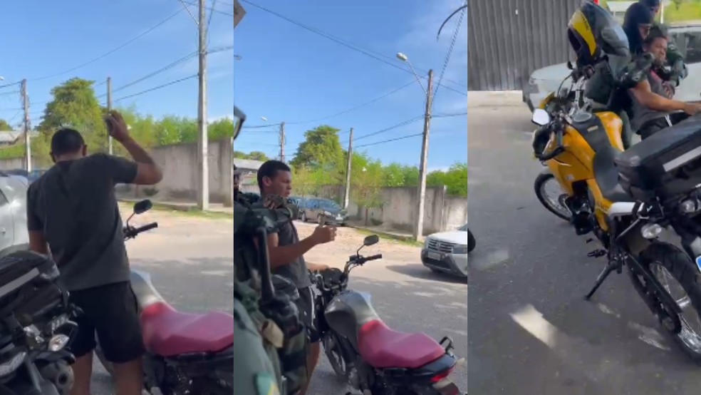 O motociclista foi liberado após assinar um Termo Circunstanciado de Ocorrência (TCO), conforme relatou a esposa do homem ao g1. — Foto: Reprodução