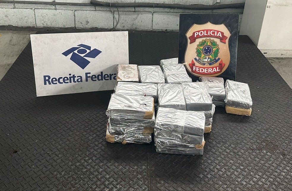 Receita Federal evitou que 46 kg de cocaína fossem encaminhados para a Austrália por meio do Porto de Santos — Foto: Receita Federal/Divulgação