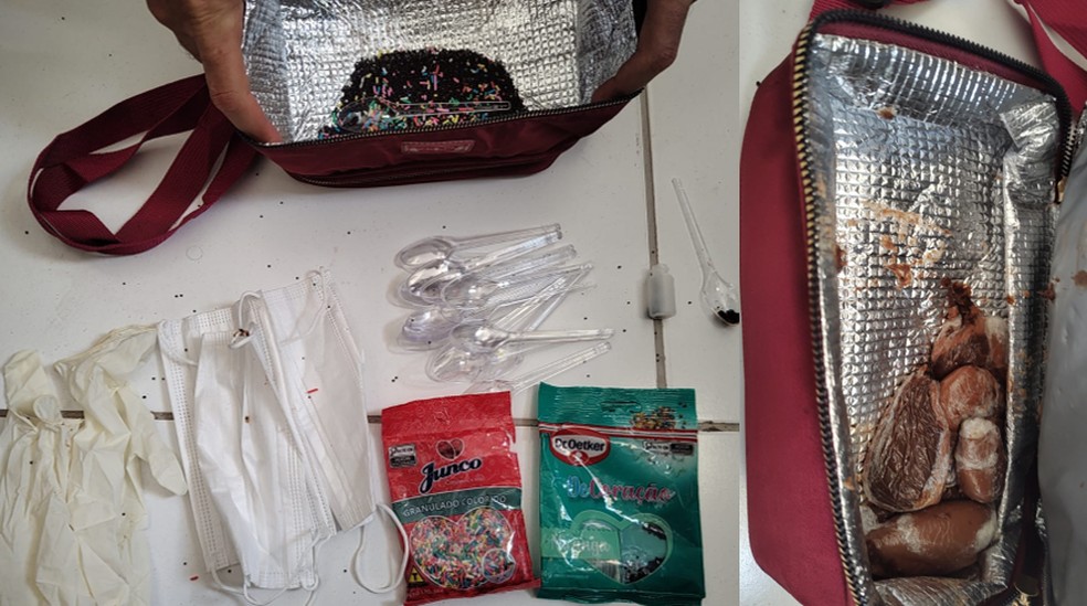 Material apreendido com Jordélia Pereira Barbosa, 35 anos, suspeita de envenenar família com ovo de Páscoa no Maranhão. — Foto: Divulgação/Polícia Civil do Maranhão