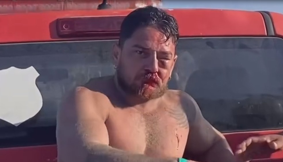 Turista de Mato Grosso é agredido em Porto de Galinhas — Foto: Reprodução/WhatsApp