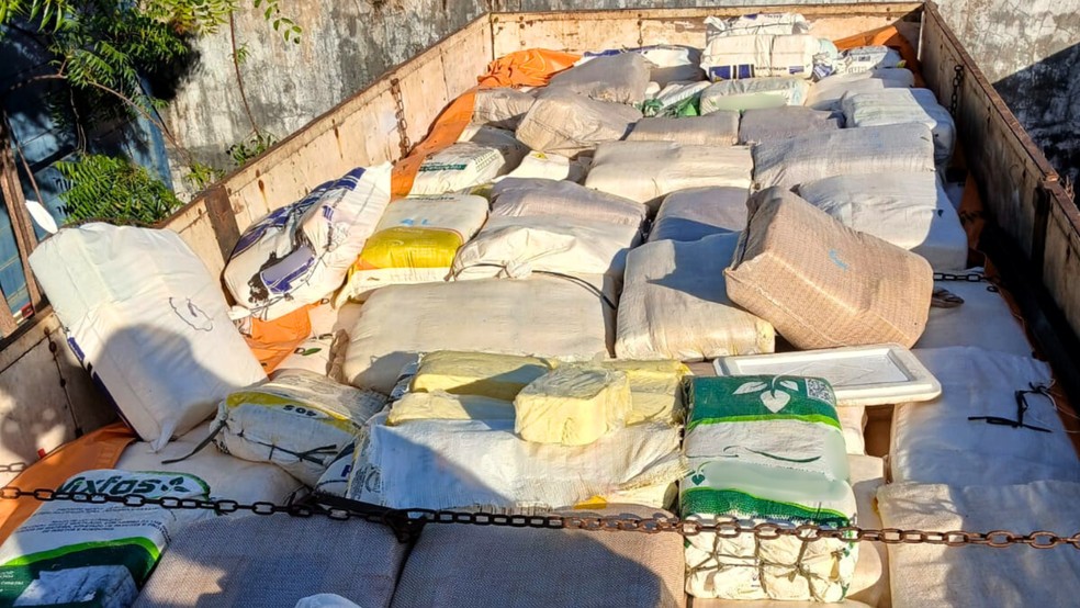 PRF apreende 6 mil quilos de queijo transportados em sacos de adubo e sem refrigeração no MA — Foto: Divulgação/PRF-MA
