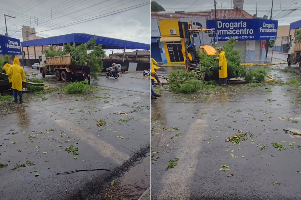 Chuva forte deixou estragos em Martinópolis (SP) — Foto: Reprodução/Gabriel Valoes Santos