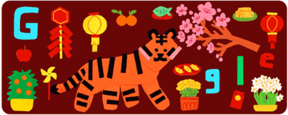 Tigre protagoniza doodle do Google em comemoração ao Ano Novo