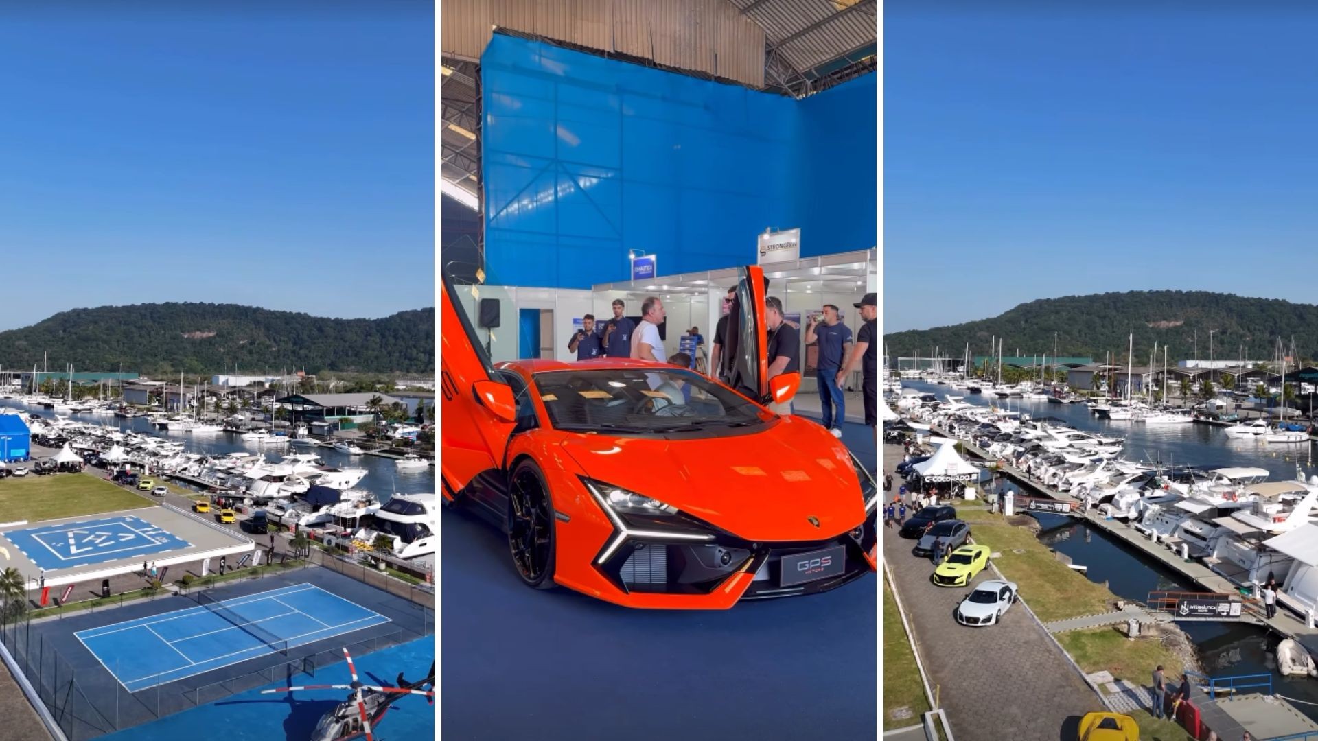 Feira náutica em Guarujá exibe embarcações de até R$ 27 milhões, carros de luxo e helicópteros; VÍDEO