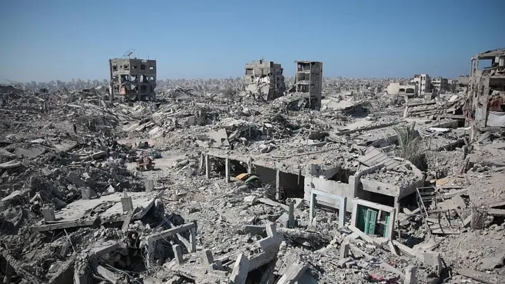 Destruição em hospital de Gaza. — Foto: Getty Images via BBC