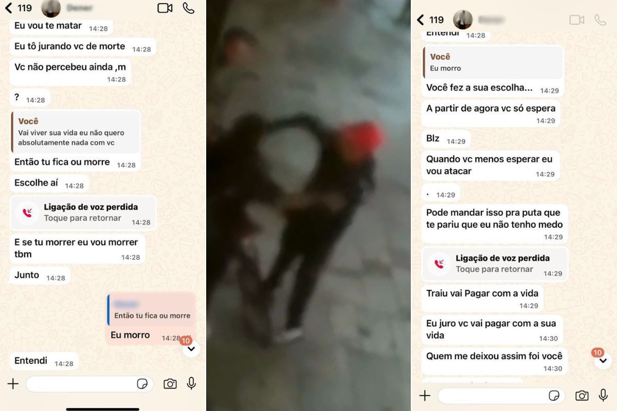 Prints mostram ameaças de homem que socou ex em frente ao trabalho: 'Fica ou morre'