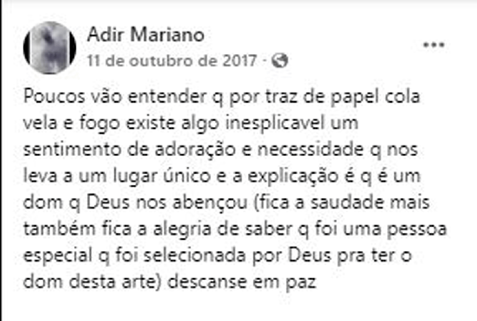 Postagem de 2017 de Adir Mariano indica seu interesse em produzir e soltar balões, segundo policiais — Foto: Reprodução/Facebook