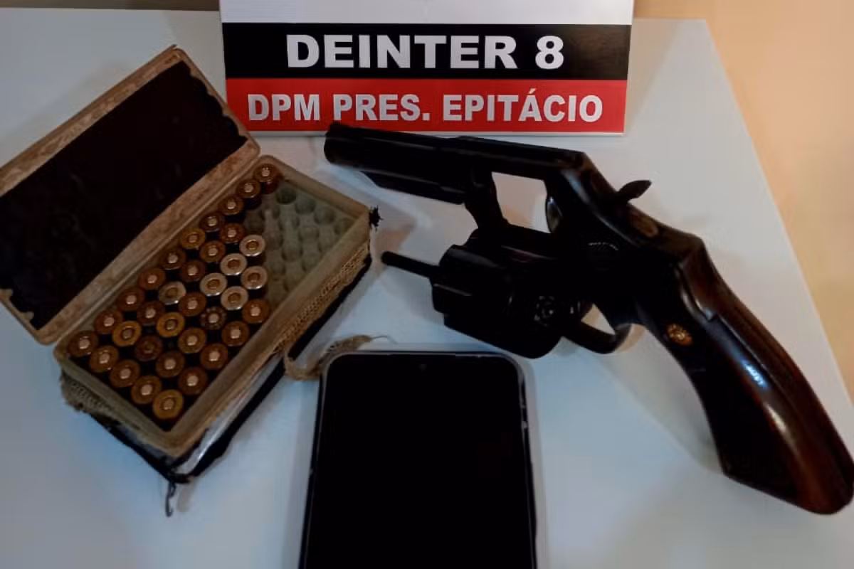 Polícia prende suspeito de furtar bar e ameaçar dona após localizar arma em Presidente Epitácio