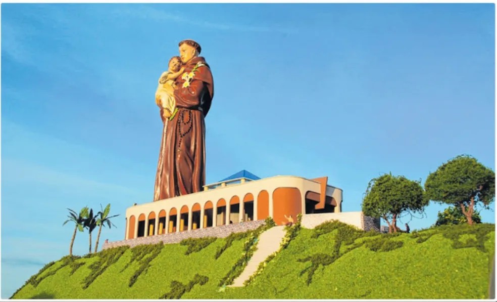 Projeto da estátua de Santo Antônio, em Caridade. — Foto: Governo do Ceará/Reprodução