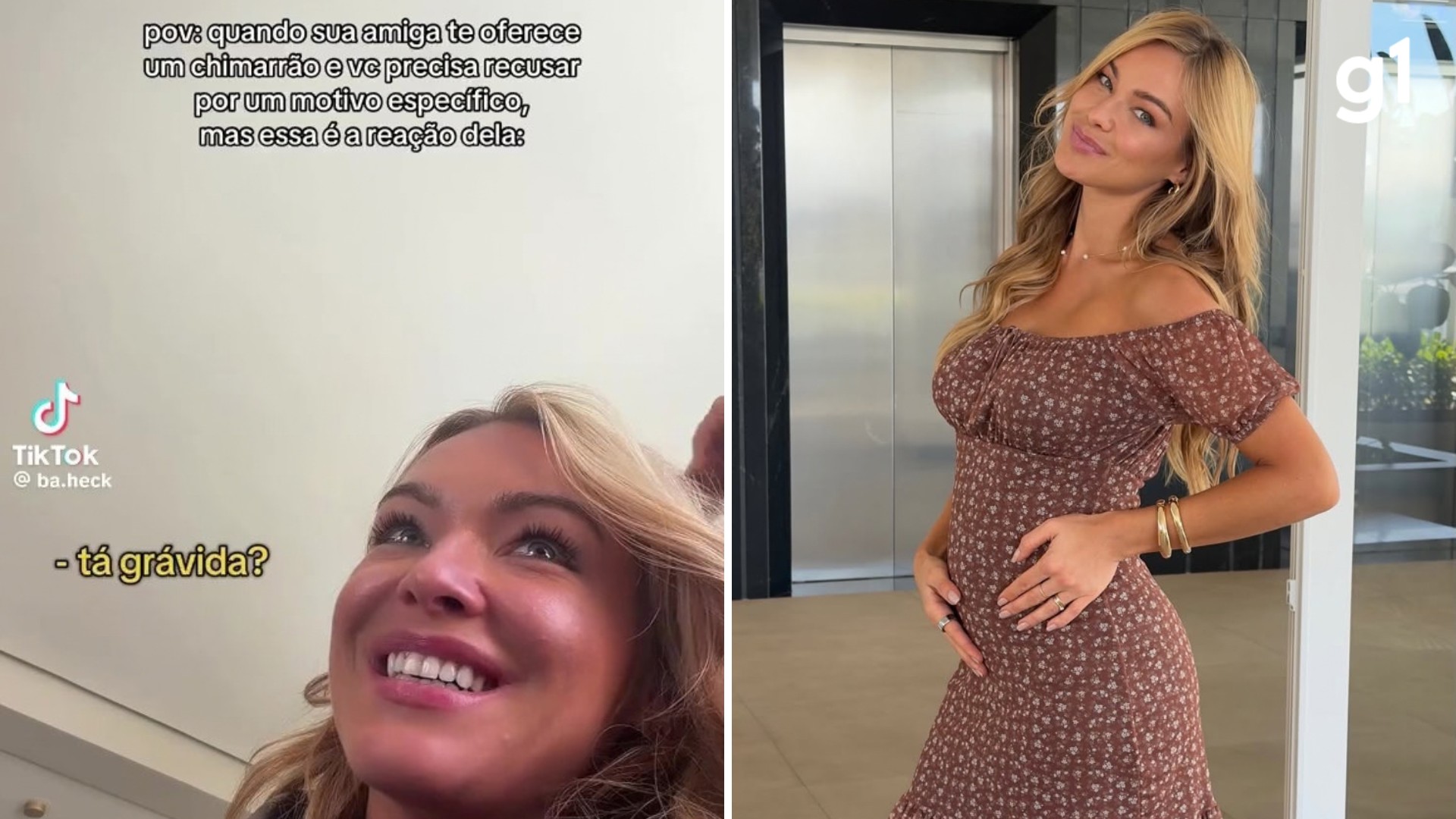 Ex-BBB Bárbara Heck revela gravidez para amiga ao recusar chimarrão e viraliza; médica explica cuidados durante a gestação