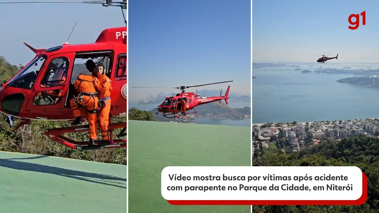 Acidente com parapente deixa dois feridos no Parque da Cidade, em Niterói