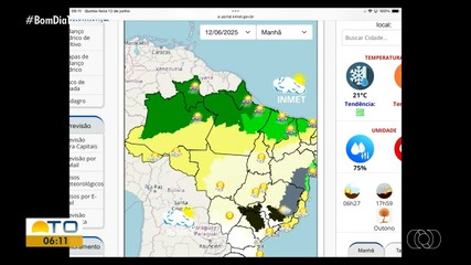 Saiba como fica a previsão do tempo para o Tocantins