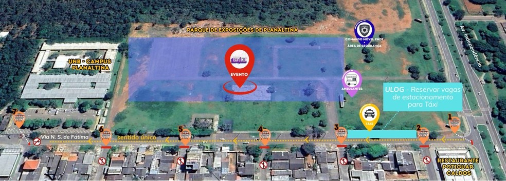 Interdições no Paranoá, no DF — Foto: Detran-DF/Reprodução