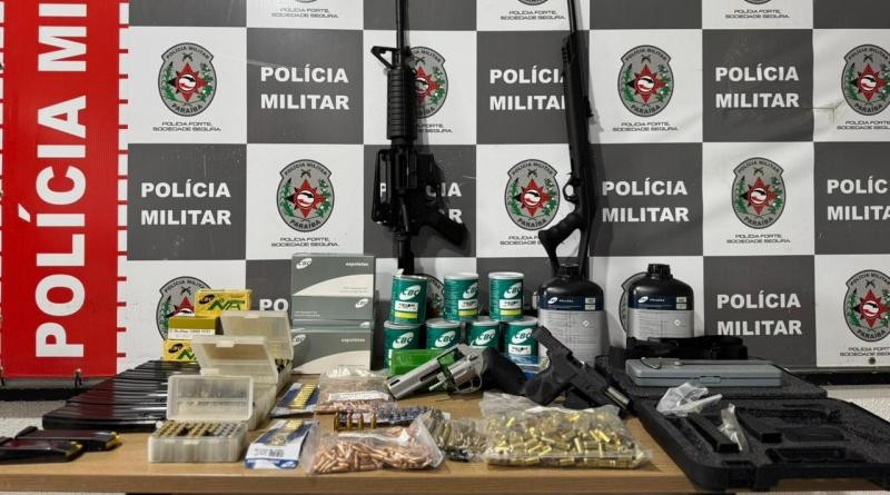 Homem é preso com arsenal após esposa denunciar violência doméstica em João Pessoa