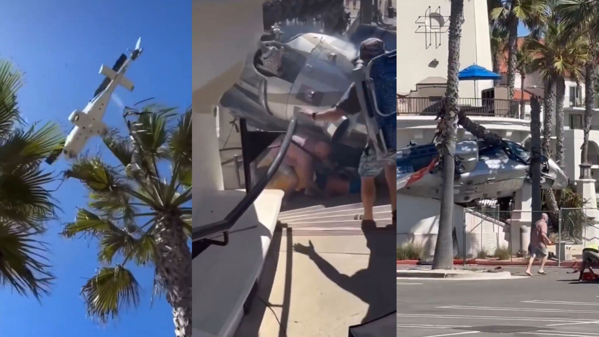 Helicóptero perde controle e cai em praia popular da Califórnia, nos EUA