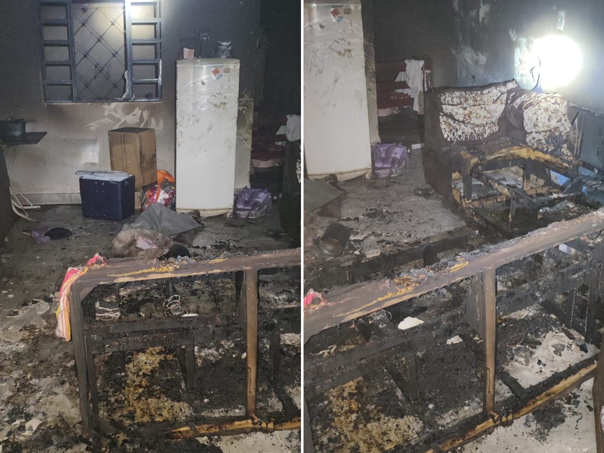 Casa com 3 crianças sozinhas pega fogo, uma se fere e mãe é presa por abandono no interior de SP