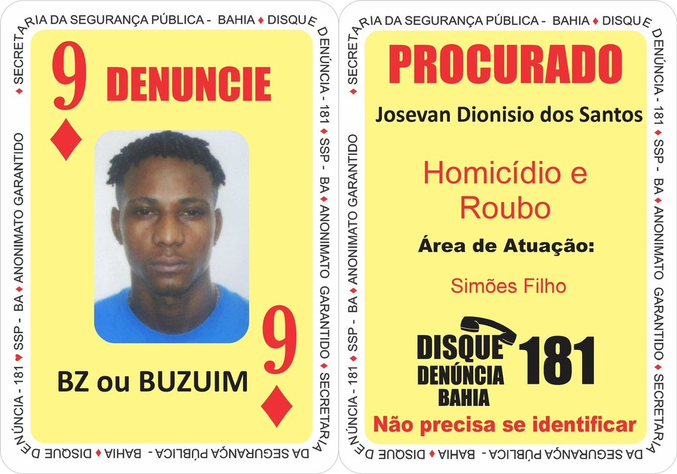 Suspeitos de envolvimento na morte de Mãe Bernadete entram para o Baralho do Crime da SSP-BA — Foto: SSP-BA
