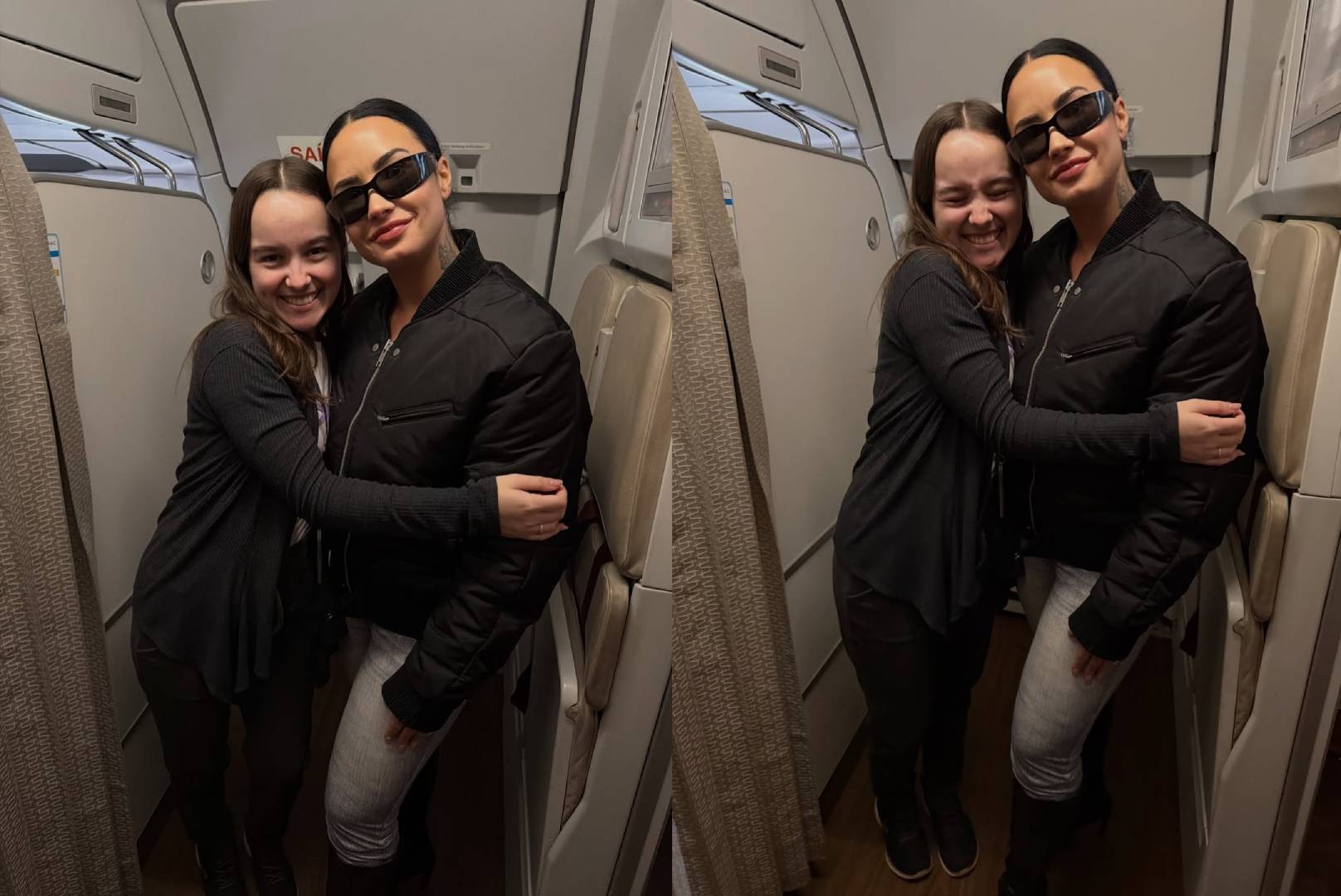 Comissária de bordo relata encontro com Demi Lovato em avião: 'Perdi 6 voos, mas realizei um sonho'