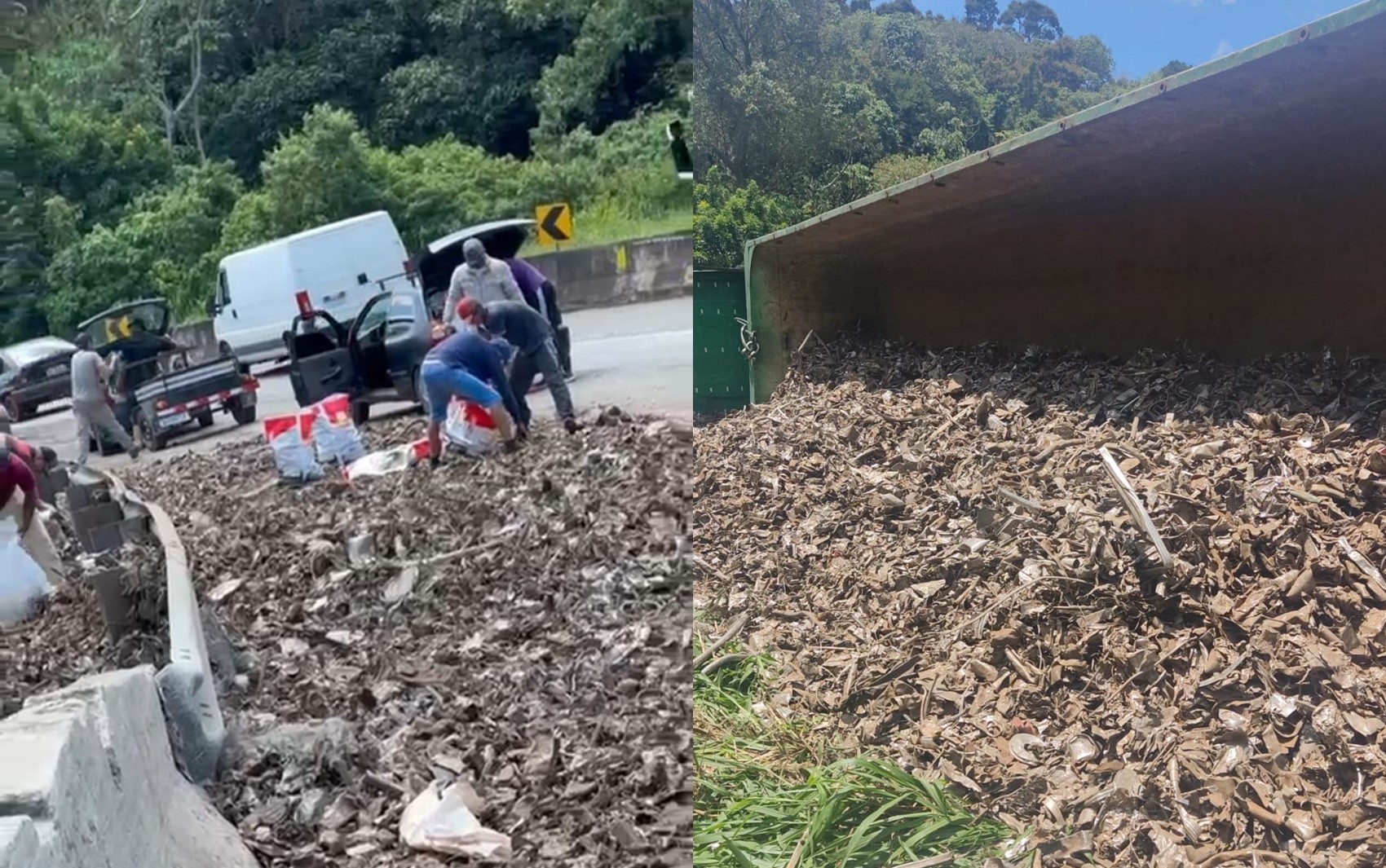 PRF prende quatro pessoas por furto e receptação de mercadorias de carreta acidentada na Fernão Dias, em MG