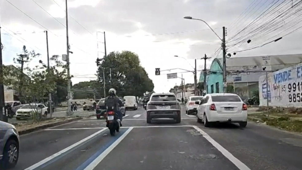 Entenda como funciona a motofaixa em Fortaleza. — Foto: Reprodução/TV Verdes Mares