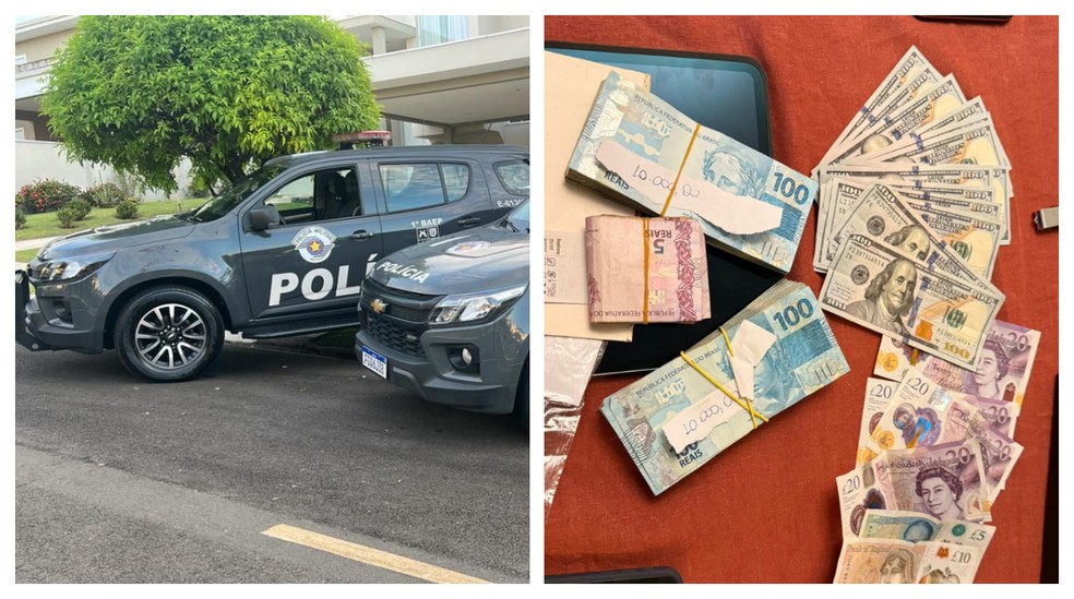 Apreensão de dinheiro vivo em alvos da 'Operação Fisco Paralelo', do Ministério Público de São Paulo, que tem funcionários do governo de São Paulo como alvos. — Foto: Reprodução/TV Globo