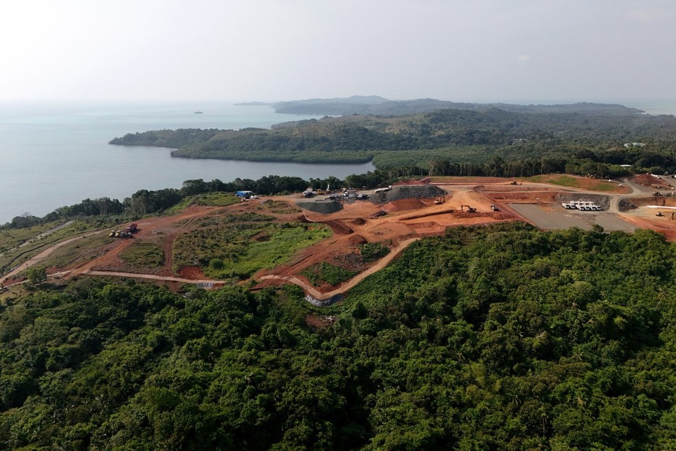 Obras dos Estados Unidos no Palau, em 5 de setembro de 2026 — Foto: AFP