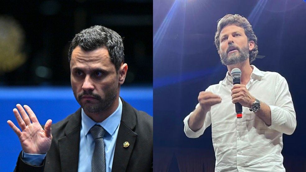 Senador Cleitinho Azevedo e Marcelo Aro — Foto: Ton Molina/Agência Senado e Daniela Nogueira/g1