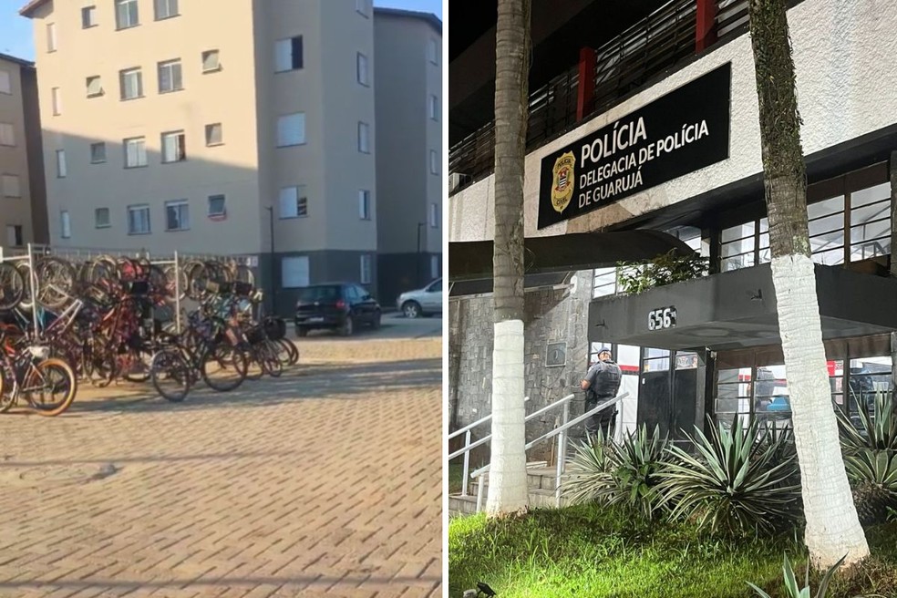 Menina é apreendida após incendiar apartamento com irmãos bebês dentro em Guarujá (SP) — Foto: Reprodução e Daniela Rucio