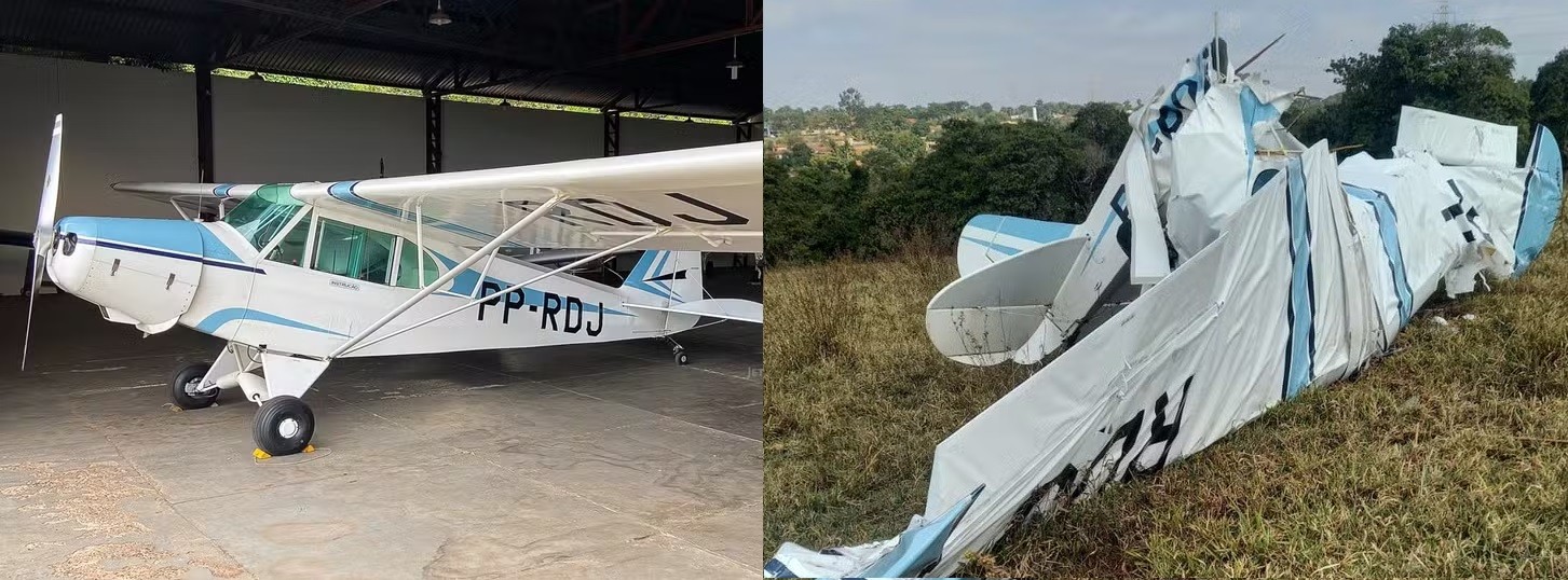 Veja ANTES e DEPOIS do avião que caiu em Rio Preto e deixou dois mortos