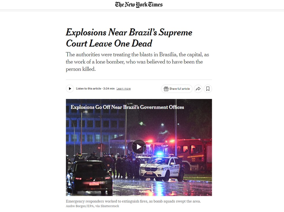 The New York Times, Estados Unidos — Foto: Reprodução/The New York Times