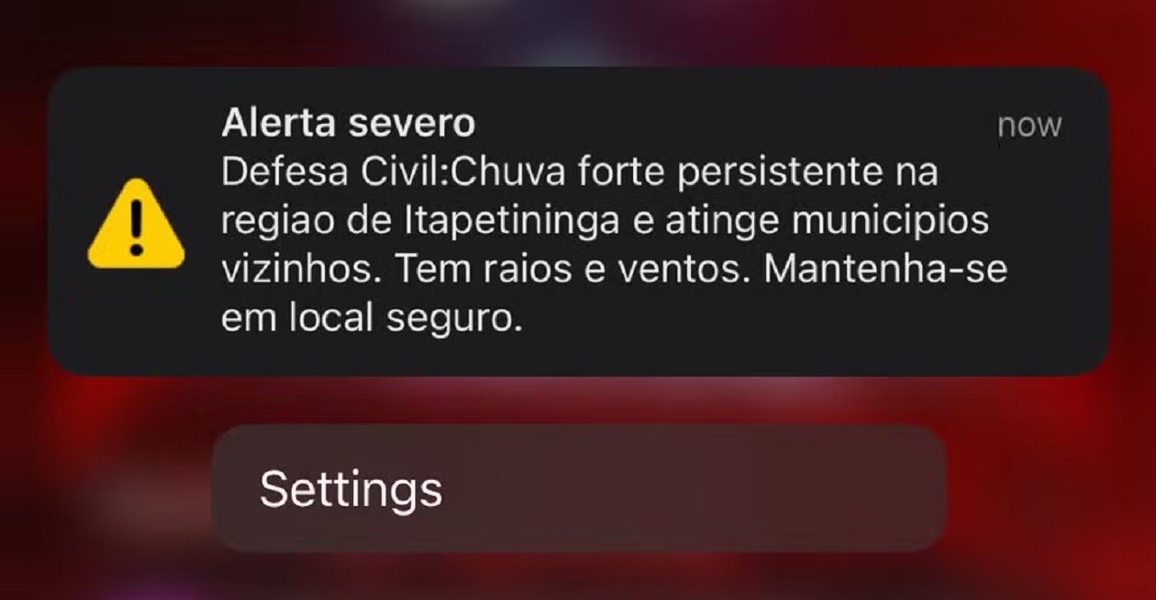 Defesa Civil emite alerta severo de chuvas fortes para a região de Itapetininga