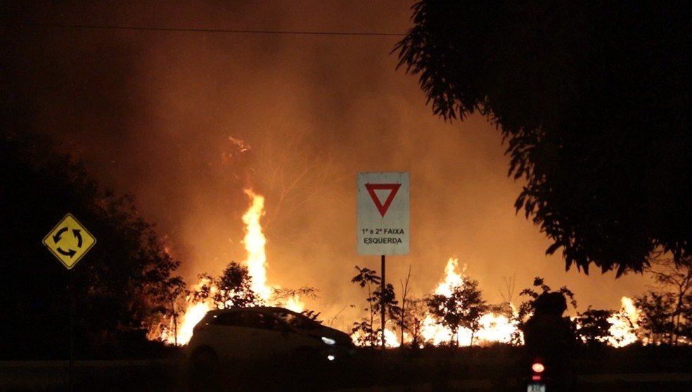 Incêndio em Palmas: vídeo mostra o avanço das chamas com as