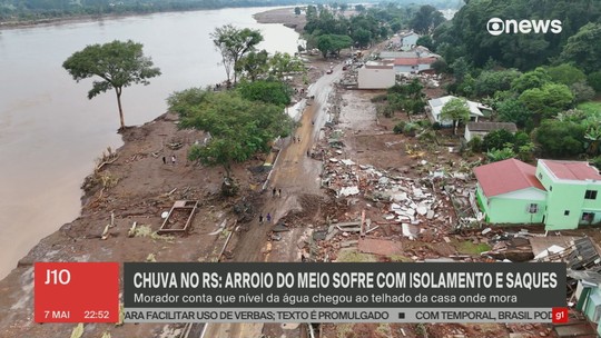 Chuva no RS: Arroio do Meio sofre com isolamento e saques - Programa: Jornal das Dez 