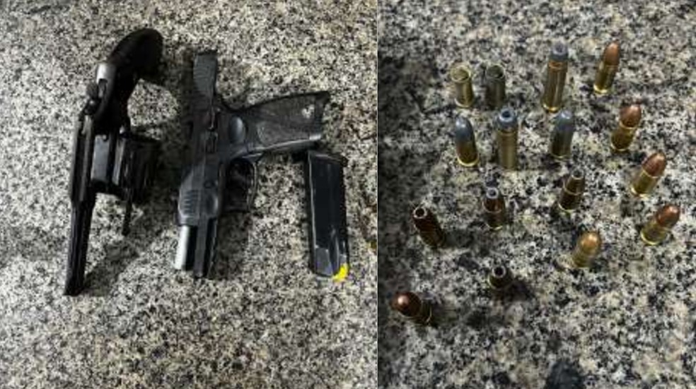 Armas e munições foram apreendidas durante a operação da PM-MA no bairro Projeto, em Primeira Cruz, na região dos Lençóis Maranhenses. — Foto: Divulgação/PM-MA