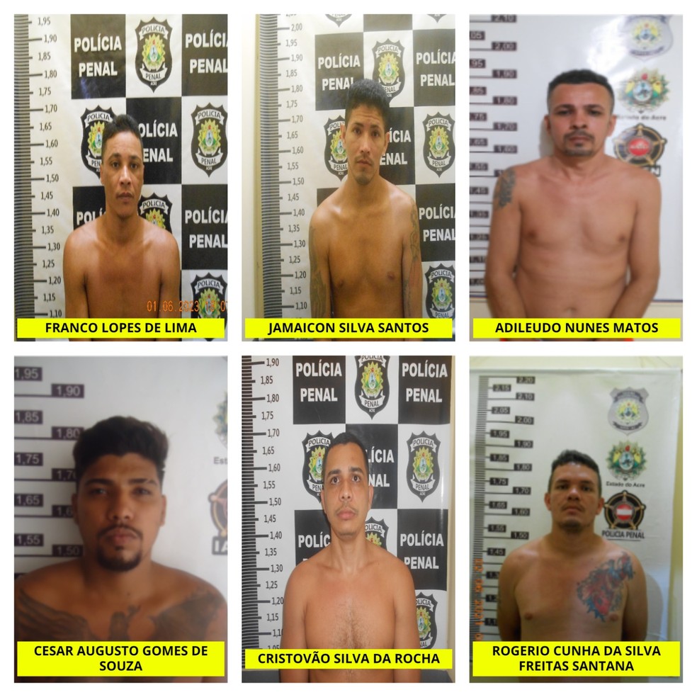 Presos respondem por diversos crimes — Foto: Arquivo/Iapen-AC